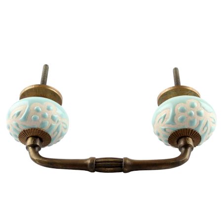 Sage Green Etched Ceramic Bridge Handle